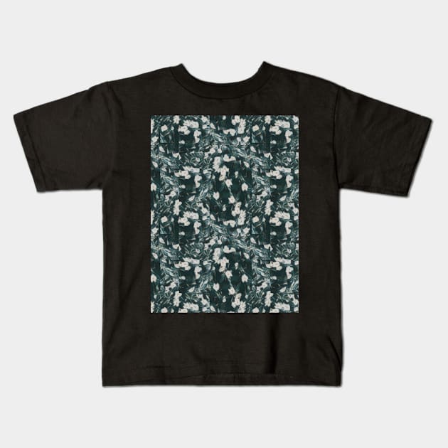 Dark flowers pattern Kids T-Shirt by FamilyCurios